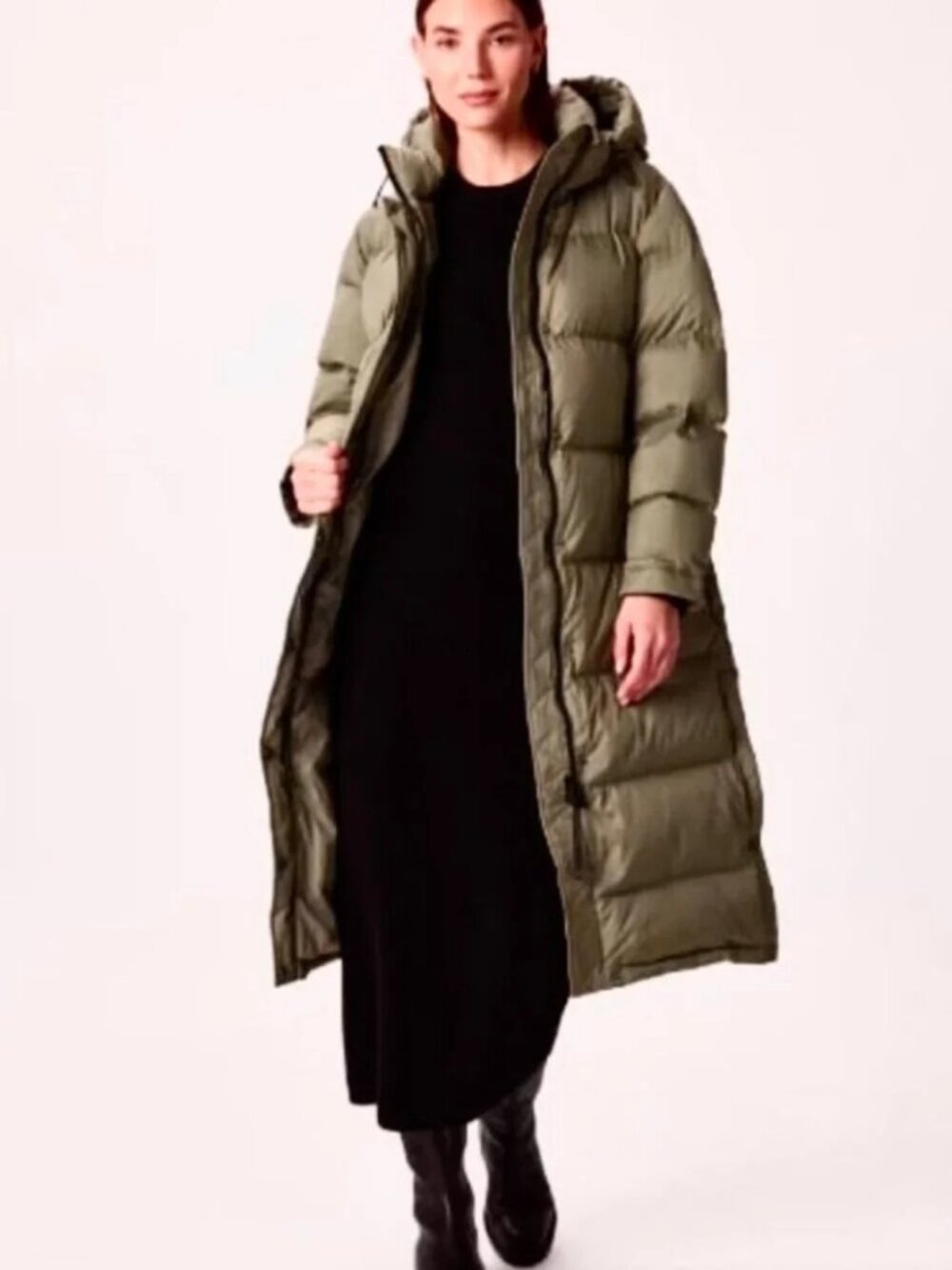 NWOT Quince Responsible Down Long Puffer Jacket Faded Cargo Med #10